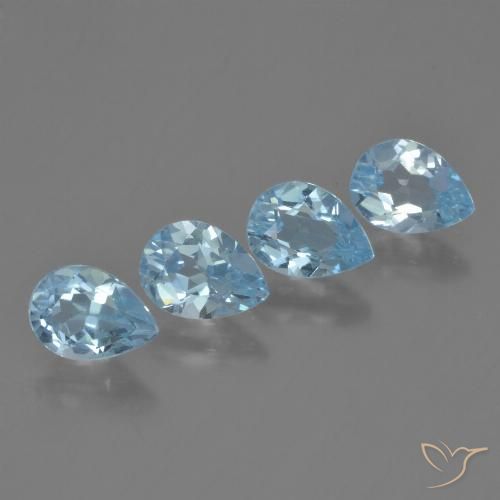 3.29ctw Natural Céu azul Topázio, Formato de pêra, VVS-VS