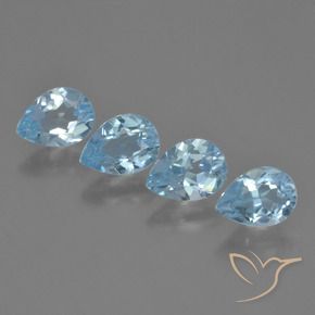 Pedras preciosas de Topázio Céu azul natural de 3.29 ct, Formato de pêra, VVS-VS