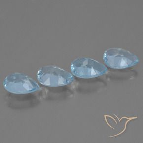 Pedras preciosas de Topázio Céu azul natural de 3.29 ct, Formato de pêra, VVS-VS