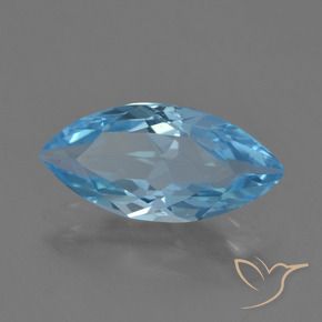 Topázio Céu azul Natural 3.46ct, Marquesa, VVS