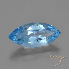 Topázio Azul Suíço Natural 3.63ct, Marquesa, VVS