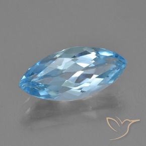 Topázio Azul Suíço Natural 3.68ct, Marquesa, VS