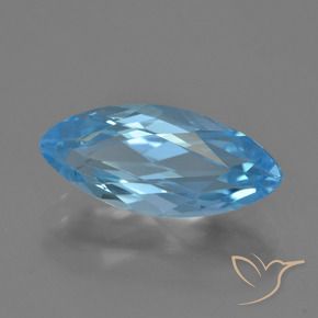 Topázio Azul Suíço Natural 3.92ct, Marquesa, VVS