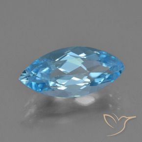 Topázio Azul Suíço Natural 3.50ct, Marquesa, VS