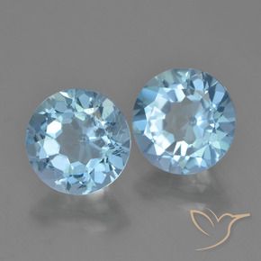 Pedras preciosas de Topázio Céu azul natural de 4.44 ct, Redondo, VVS-VS
