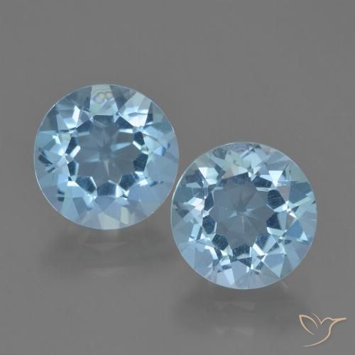 4.70ctw Natural Céu azul Topázio, Redondo, VVS-VS