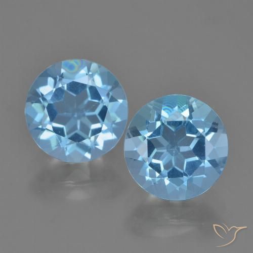 4.72ctw Natural Céu azul Topázio, Redondo, VVS-VS