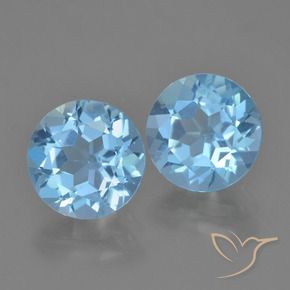 Pedras preciosas de Topázio Céu azul natural de 4.72 ct, Redondo, VVS-VS