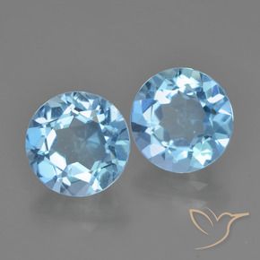 Pedras preciosas de Topázio Céu azul natural de 4.55 ct, Redondo, VS