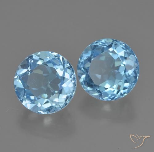 Pedras preciosas de Topázio Azul Suíço natural de 4.96 ct, Redondo, VS