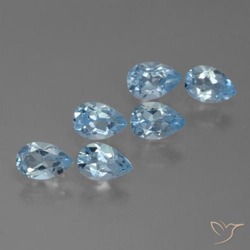 3.06ctw Natural Azul Suíço Topázio, Formato de pêra, VS