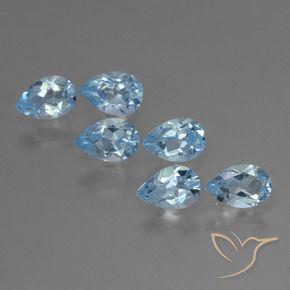 Pedras preciosas de Topázio Azul Suíço natural de 3.06 ct, Formato de pêra, VS