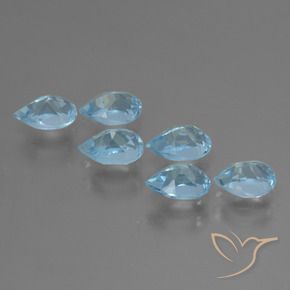 Pedras preciosas de Topázio Azul Suíço natural de 3.46 ct, Formato de pêra, VVS-VS