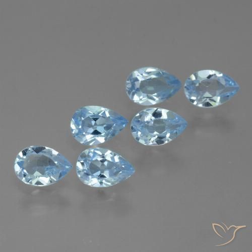 3.46ctw Natural Azul Suíço Topázio, Formato de pêra, VS