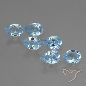 Pedras preciosas de Topázio Azul Suíço natural de 3.46 ct, Formato de pêra, VS
