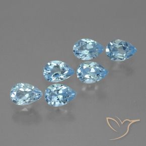 Pedras preciosas de Topázio Céu azul natural de 3.38 ct, Formato de pêra, VS