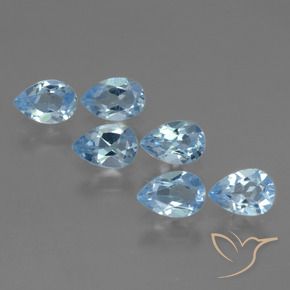 Pedras preciosas de Topázio Céu azul natural de 3.22 ct, Formato de pêra, VS