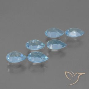 Pedras preciosas de Topázio Céu azul natural de 3.22 ct, Formato de pêra, VS