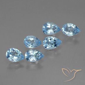 Pedras preciosas de Topázio Azul Suíço natural de 3.05 ct, Formato de pêra, VS
