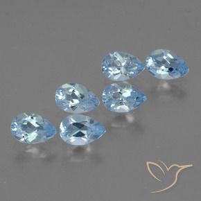 Pedras preciosas de Topázio Céu azul natural de 3.10 ct, Formato de pêra, VS
