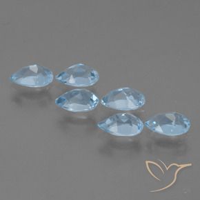 Pedras preciosas de Topázio Céu azul natural de 3.10 ct, Formato de pêra, VS