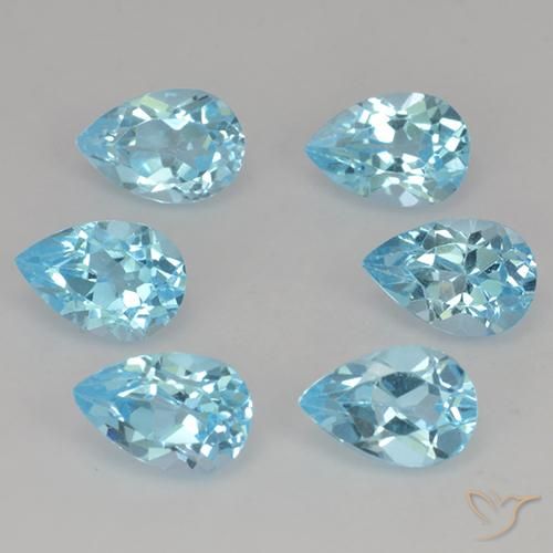 Pedras preciosas de Topázio Azul Suíço natural de 3.56 ct, Formato de pêra, VS