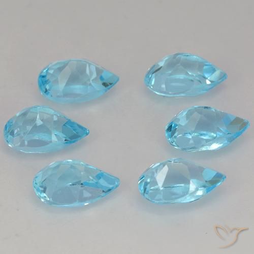 Pedras preciosas de Topázio Azul Suíço natural de 3.56 ct, Formato de pêra, VS