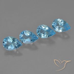 Pedras preciosas de Topázio Azul Suíço natural de 3.20 ct, Formato de pêra, VVS-VS
