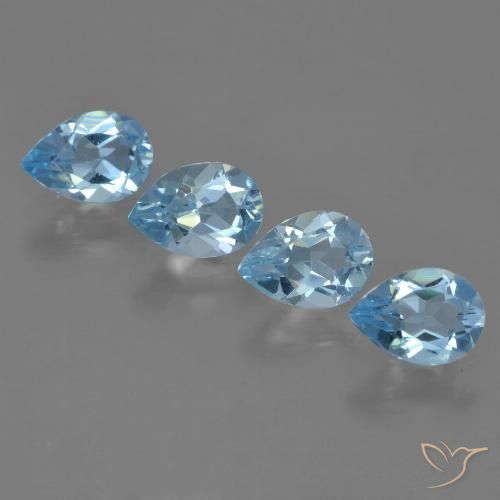 2.96ctw Natural Azul Suíço Topázio, Formato de pêra, VVS-VS