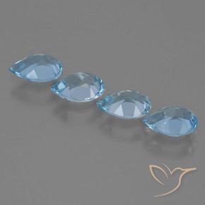 Pedras preciosas de Topázio Azul Suíço natural de 2.96 ct, Formato de pêra, VVS-VS