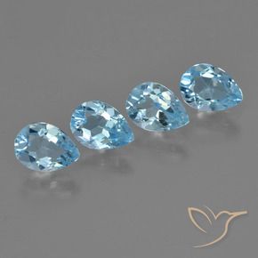 Pedras preciosas de Topázio Céu azul natural de 3.30 ct, Formato de pêra, VVS-VS