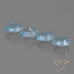 Pedras preciosas de Topázio Céu azul natural de 3.30 ct, Formato de pêra, VVS-VS