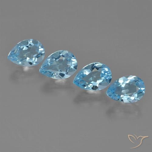 3.31ctw Natural Azul Suíço Topázio, Formato de pêra, VVS-VS