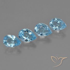 Pedras preciosas de Topázio Azul Suíço natural de 3.31 ct, Formato de pêra, VVS-VS