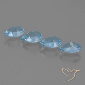 Pedras preciosas de Topázio Azul Suíço natural de 3.31 ct, Formato de pêra, VVS-VS