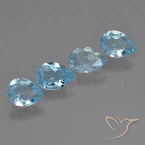 Pedras preciosas de Topázio Azul Suíço natural de 2.50 ct, Formato de pêra, VS