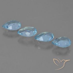 Pedras preciosas de Topázio Azul Suíço natural de 2.50 ct, Formato de pêra, VS