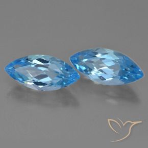 Pedras preciosas de Topázio Azul Suíço natural de 7.66 ct, Marquesa, VVS