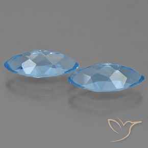 Pedras preciosas de Topázio Azul Suíço natural de 7.66 ct, Marquesa, VVS