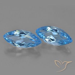 Pedras preciosas de Topázio Azul Suíço natural de 7.27 ct, Marquesa, VVS