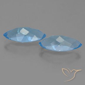 Pedras preciosas de Topázio Azul Suíço natural de 7.27 ct, Marquesa, VVS