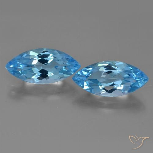 7.34ctw Natural Azul Suíço Topázio, Marquesa, VVS