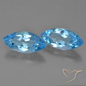 Pedras preciosas de Topázio Azul Suíço natural de 7.34 ct, Marquesa, VVS
