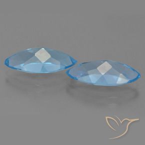 Pedras preciosas de Topázio Azul Suíço natural de 7.34 ct, Marquesa, VVS