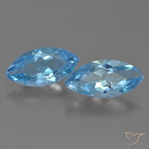 6.41ctw Natural Azul Suíço Topázio, Marquesa, VVS