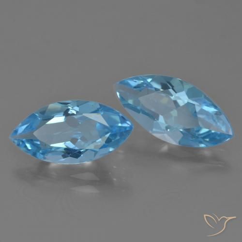 Pedras preciosas de Topázio Azul Suíço natural de 6.41 ct, Marquesa, VVS