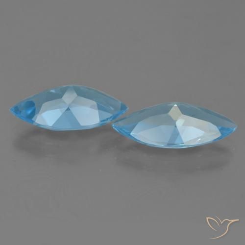 Pedras preciosas de Topázio Azul Suíço natural de 6.41 ct, Marquesa, VVS