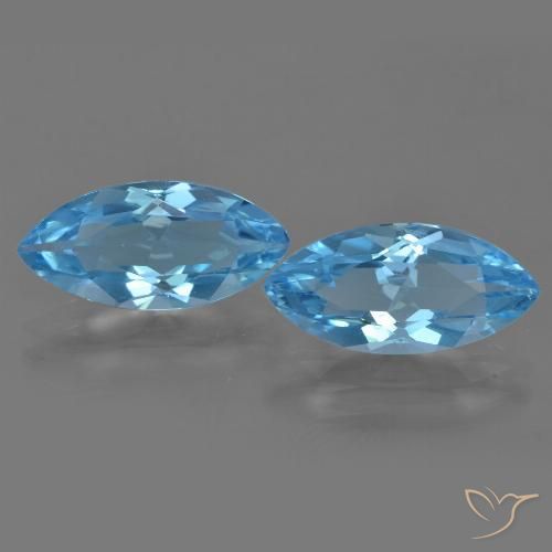7.12ctw Natural Azul Suíço Topázio, Marquesa, VVS