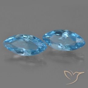 Pedras preciosas de Topázio Azul Suíço natural de 7.12 ct, Marquesa, VVS