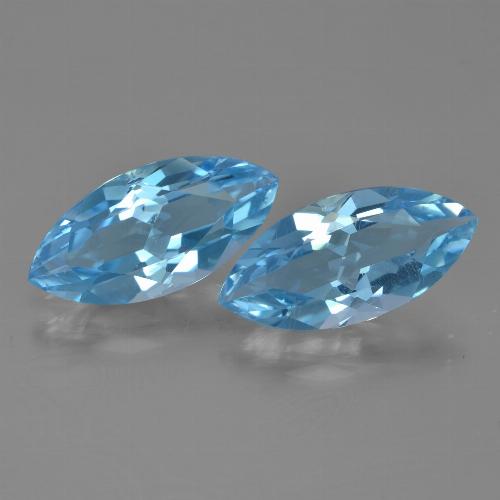 Pedras preciosas de Topázio Azul Suíço natural de 7.03 ct, Marquesa, VVS-VS